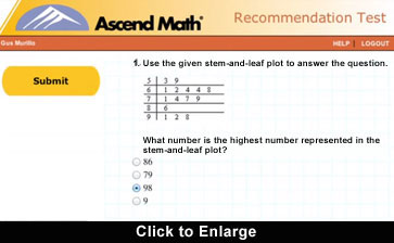 Ascend Math level recommendation test