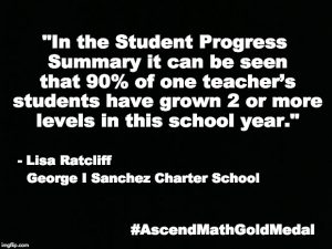 George I Sanchez Charter School has been awarded an Ascend Math Gold Medal for 2018! #AscendMathGoldMedal