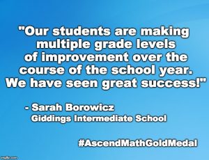 Giddings Intermediate School has been awarded an Ascend Math Gold Medal for 2018! #AscendMathGoldMedal