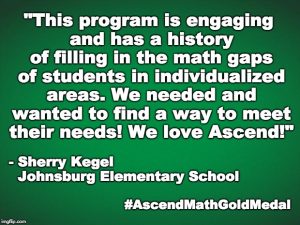 Johnsburg Elementary School has been awarded an Ascend Math Gold Medal for 2018!