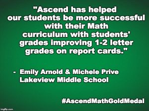 Lakeview Middle School has been awarded an Ascend Math Gold Medal for 2018! #AscendMathGoldMedal