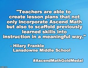 Lansdowne Middle School has been awarded an Ascend Math Gold Medal for 2018! #AscendMathGoldMedal