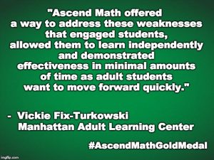 Manhattan Adult Learning Center has been awarded an Ascend Math Gold Medal for 2018! #AscendMathGoldMedal