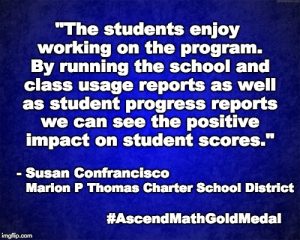 Marion P Thomas Charter School District has been awarded an Ascend Math Gold Medal for 2018! #AscendMathGoldMedal