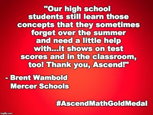 Mercer Schools has been awarded an Ascend Math Gold Medal for 2018! #AscendMathGoldMedal