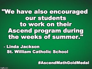 St. Williams Catholic School has been awarded an Ascend Math Gold Medal for 2018! #AscendMathGoldMedal