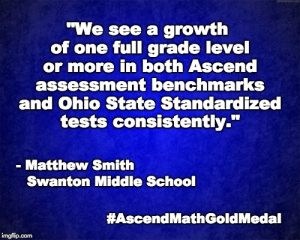 Swanton Middle School has been awarded an Ascend Math Gold Medal for 2018! #AscendMathGoldMedal