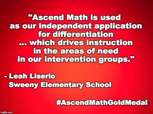 Sweeny Elementary School has been awarded an Ascend Math Gold Medal for 2018! #AscendMathGoldMedal