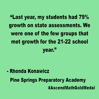 Last year my students had 79% growth on state assessments.  We were one of the few groups that met growth for the 21-22 school year. Pine Springs Preparatory Academy